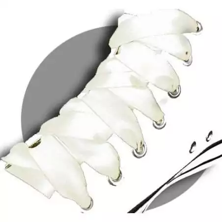 Lacets en satin blanc&nbsp;cassé pour vos chaussures