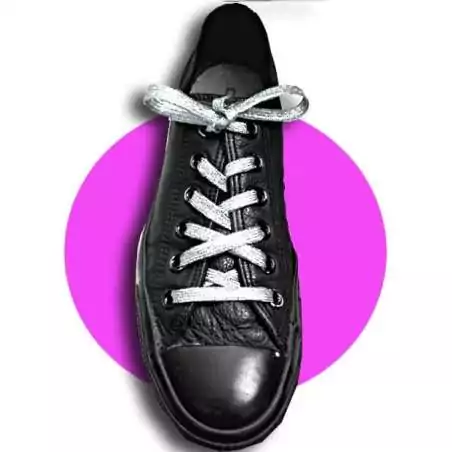 Lacets argentés pailletés pour vos chaussures