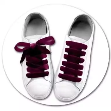Lacets velours bordeaux pour vos chaussures