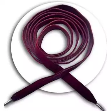 Lacets velours bordeaux pour vos chaussures