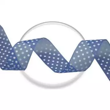 Lacets ruban bleu marine plumetis blanc pour vos chaussures