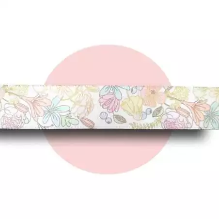 Lacets satin blanc fleurs poudrées&nbsp; pour vos chaussures