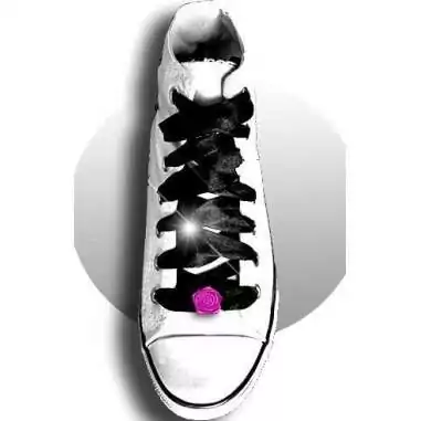 Décorations de lacets de chaussures fleur rose blanche.…