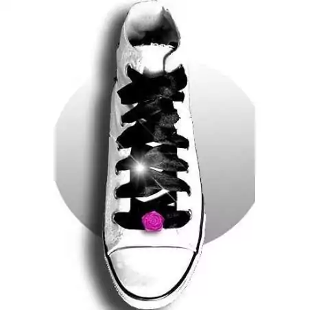 Décorations de lacets de chaussures fleur rose blanche.…