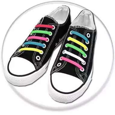 Lacet extensible silicone&nbsp;plat &&nbsp;coloré pour vos chaussures