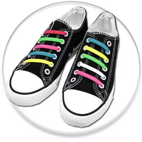 Lacet extensible silicone&nbsp;plat &&nbsp;coloré pour vos chaussures