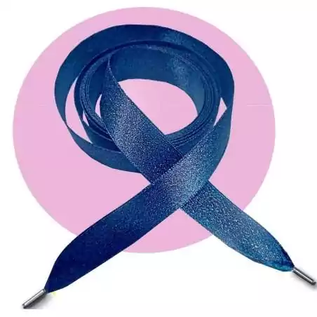 Lacets en satin bleu marine&nbsp;pailleté pour vos chaussures