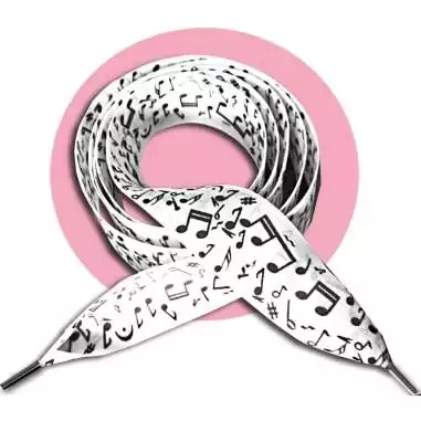 Lacets satin large&nbsp;blanc notes de musique pour vos…