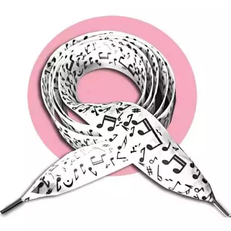 Lacets satin large&nbsp;blanc notes de musique pour vos…