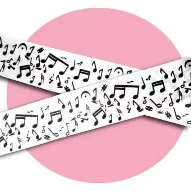 Lacets satin large&nbsp;blanc notes de musique pour vos…