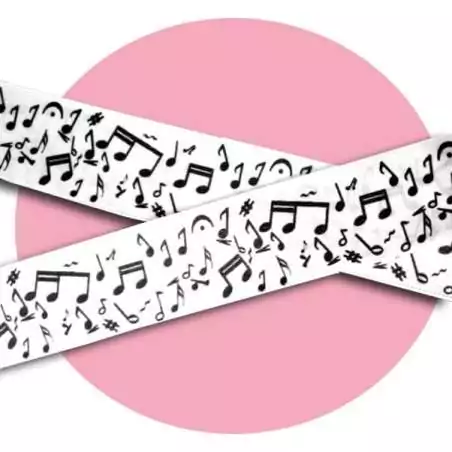 Lacets satin large&nbsp;blanc notes de musique pour vos…