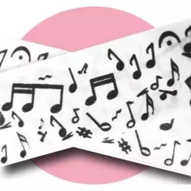Lacets satin large&nbsp;blanc notes de musique pour vos…