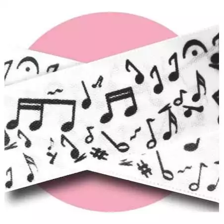 Lacets satin large&nbsp;blanc notes de musique pour vos…