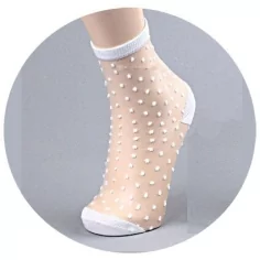 Chaussettes&nbsp;transparentes pois blancs pour vos jolis pieds 2