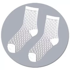 Chaussettes&nbsp;transparentes pois blancs pour vos jolis pieds