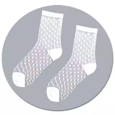 Chaussettes&nbsp;transparentes pois blancs pour vos jolis pieds