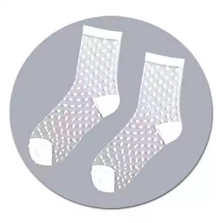 Chaussettes&nbsp;transparentes pois blancs pour vos jolis pieds