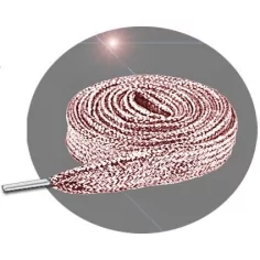 Lacets pailletés rose doux cuivré pour vos chaussures