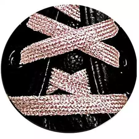 Lacets pailletés rose doux cuivré pour vos chaussures