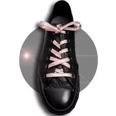 Lacets pailletés rose doux cuivré pour vos chaussures 2