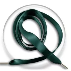 Lacets fins en satin vert&nbsp;anglais pour vos chaussures