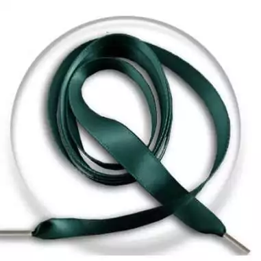 Lacets fins en satin vert&nbsp;anglais pour vos chaussures