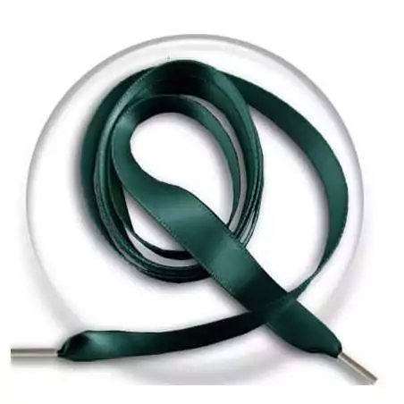 Lacets fins en satin vert&nbsp;anglais pour vos chaussures