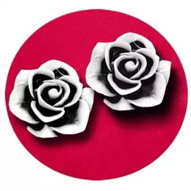 Décorations de lacets bijoux fleur rose noire en vente…