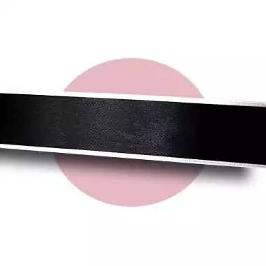 Lacets satin large noir&nbsp;gansé&nbsp;blanc pour vos chaussures