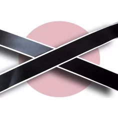 Lacets satin large noir&nbsp;gansé&nbsp;blanc pour vos chaussures 2