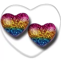 Envie de décorer vos chaussures ? Décorations coeurs arc-en-ciel