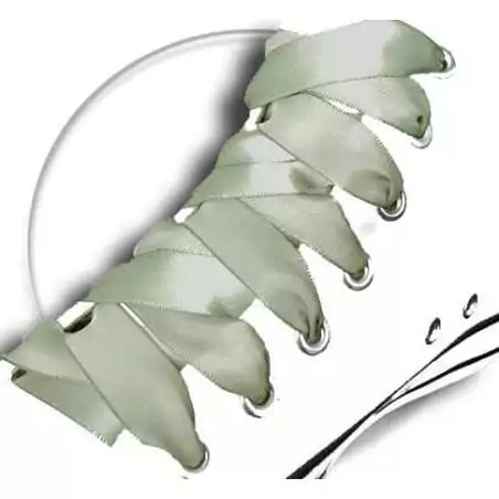 Lacets en satin kaki clair pour vos chaussures