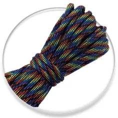 Lacets&nbsp;paracorde noirs & multicolores pour vos chaussures