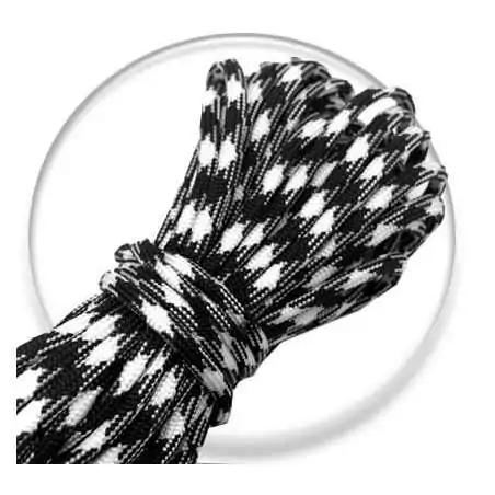 Lacets de chaussures noirs blancs bicolores ronds, en…