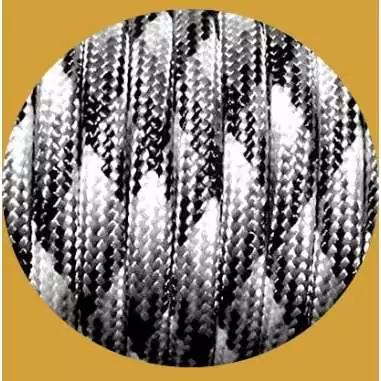 Lacets de chaussures noirs blancs bicolores ronds, en…