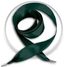 Lacets larges&nbsp;en satin vert&nbsp;anglais pour vos chaussures