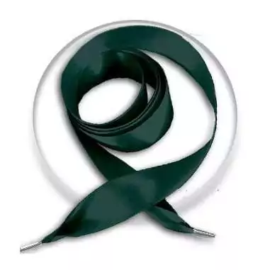 Lacets larges&nbsp;en satin vert&nbsp;anglais pour vos chaussures