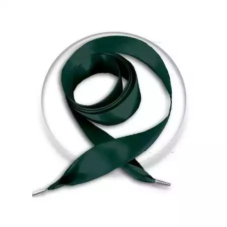 Lacets larges&nbsp;en satin vert&nbsp;anglais pour vos chaussures