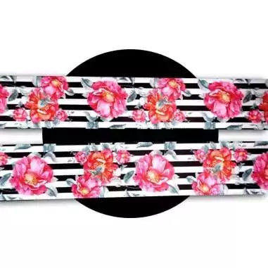 Lacets satin large rayés à fleurs pour vos chaussures