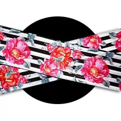 Lacets satin large rayés à fleurs pour vos chaussures 2