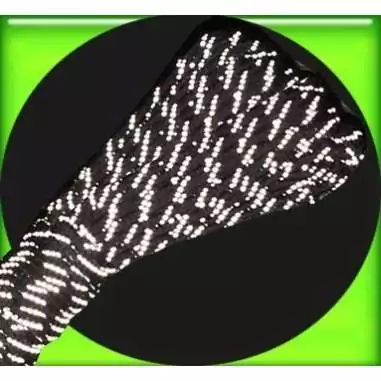 Lacets paracorde noire&nbsp;réflective pour vos chaussures