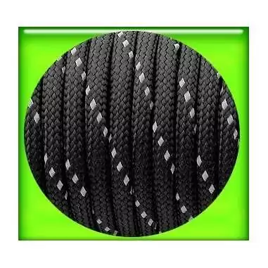 Lacets paracorde noire&nbsp;réflective pour vos chaussures