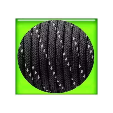 Lacets paracorde noire&nbsp;réflective pour vos chaussures