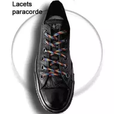 Lacets de chaussures gris acier foncé, ronds, en couleur…