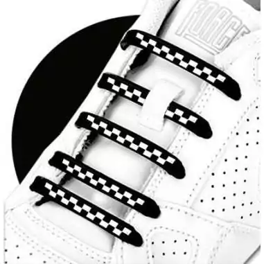 Lacet silicone damier noir & blanc &nbsp; pour vos chaussures