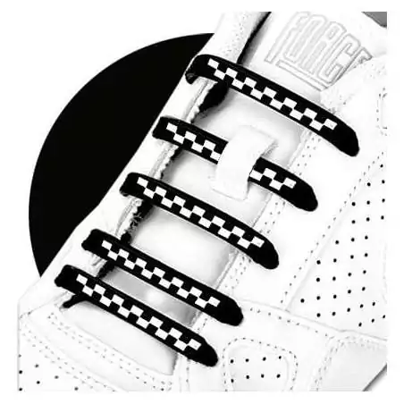 Lacet silicone damier noir & blanc &nbsp; pour vos chaussures