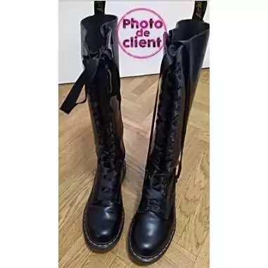 Lacets larges en satin noir&nbsp; pour vos chaussures