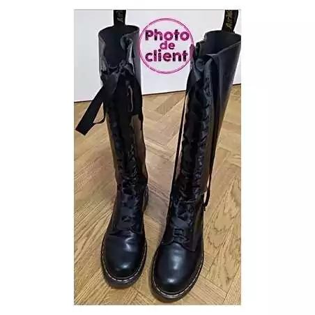 Lacets larges en satin noir&nbsp; pour vos chaussures