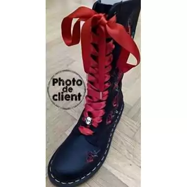 Lacets en satin rouge pour vos chaussures