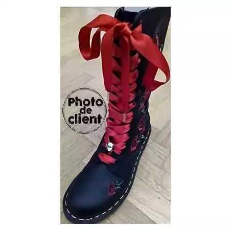 Lacets en satin rouge pour vos chaussures